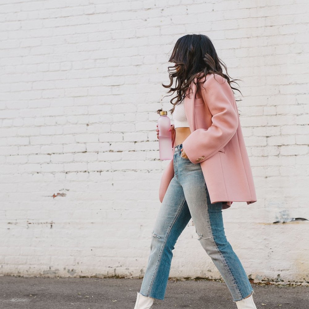 Pink Blazer and Skirt Set